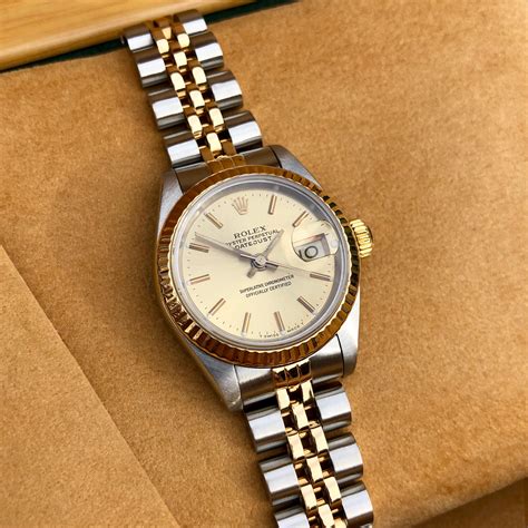 rolex lady datejust gold & stainless w champgaine dial|Rolex lady Datejust 26mm.